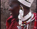 Maasai lady wearing the jewelry she created